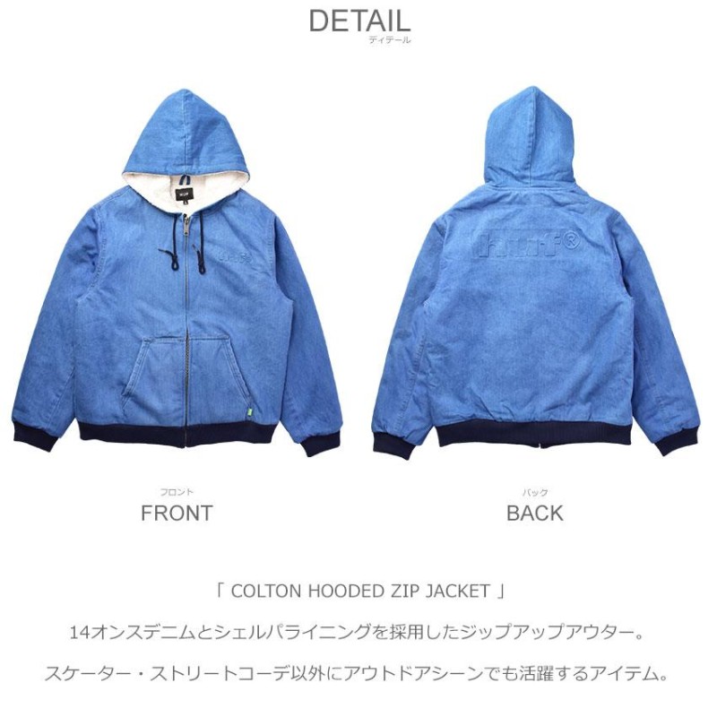 ハフ アウター メンズ レディース COLTON HOODED ZIP JACKET HUF