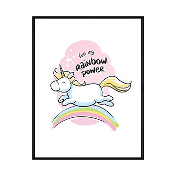 獨角獸 Rainbow Power  59.4 x 42cm  黑色