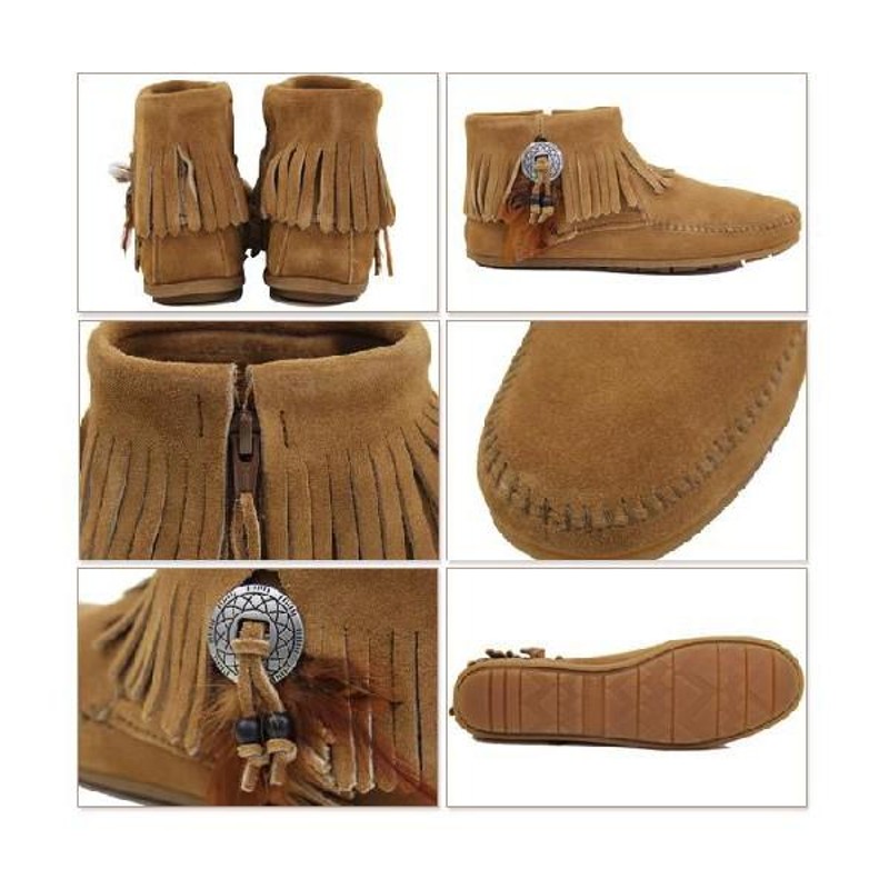 ミネトンカ MINNETONKA コンチョ フェザー サイドジップブーツ Concho