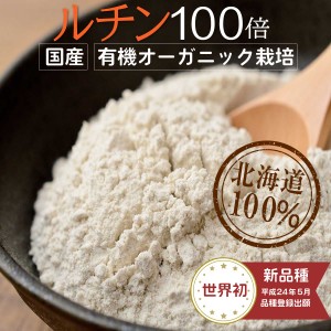 オーガニック 挽きぐるみ 蕎麦粉 北海道産 そば粉100% 有機JAS ルチン100倍 韃靼そば 国産 粉 1Kg そば粉 グルテンフリー ガレットレシピ