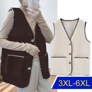 [韓國K.W.]韓國羊羔細絨保暖背心(秋冬/長袖/背心/外套)