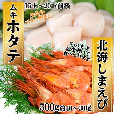 ふるさと納税 根室市 ★ほたて500g×1P・北海しまえび500g×1Pセット C-45008