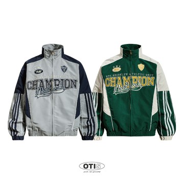 【OTIS】 【現貨速出】CHAMPION 冠軍 外套 復古 撞色夾克 立領 短版 寬鬆 OVERSIZE 街頭 美式