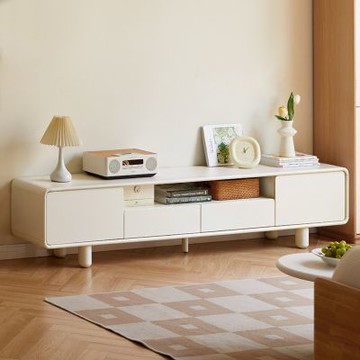 原木日式奶油風實木二抽儲物電視櫃2MJ01Q08-(H014394504)