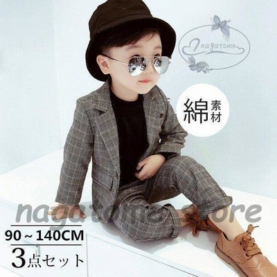 子供スーツ 男の子 スーツ チェック柄 キッズスーツ3点セット チェック柄スーツ キッズ フォーマル キッズスーツ 子供服 スーツ セットアップ