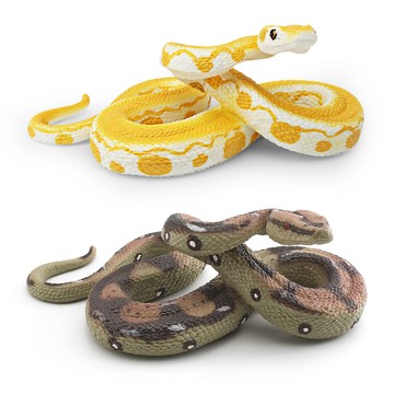 🌈「動物世界」仿真野生爬行動物大蟒蛇模型兒童認知黃金巨蟒蚺蛇裝飾擺件玩具