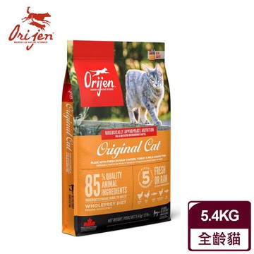 Orijen 鮮雞愛貓無穀配方5.4KG(牧野鮮雞+野生漁獲)效期到2026/6