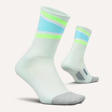 Feetures 中筒緩震跑襪【薄荷綠-藍綠色塊】Elite Light Cushion Crew E90