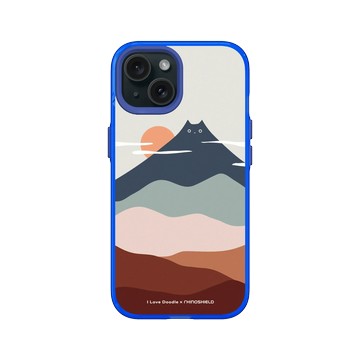iPhone 15 Clear 激光藍 - ilovedoodle (Lim Heng Swee) - Cat Landscape - Mountain 貓咪山