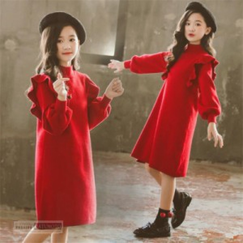 子供服 ワンピース キッズ 女の子 長袖 秋冬 厚手 ニットワンピース 膝丈ワンピース 子供ドレス Dress ジュニア おしゃれ 可愛い 暖かい 通販 Lineポイント最大1 0 Get Lineショッピング