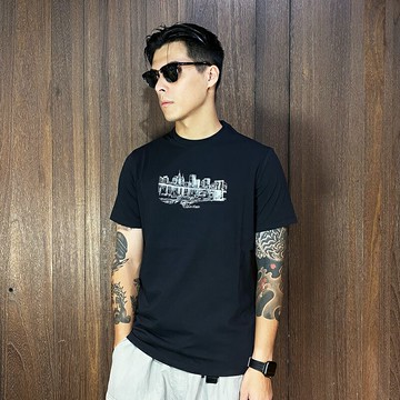 美國百分百【全新真品】Calvin Klein 短袖 棉質 T恤 CK 上衣 logo 短T 黑色 CN03