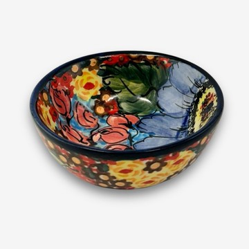 波蘭手繪手工陶-醬料碗 9cm 繁花深處系列