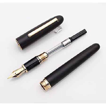 JINHAO 9036 天然木万年筆 手作りインクペン (ミディアムペン先 0.7mm 黒檀)