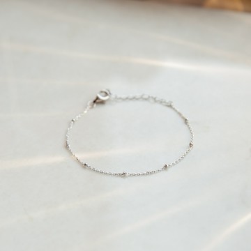 【Isha Jewelry】甜美百搭款！日系圓珠純銀手/腳鍊 | 必備款。閨蜜手鍊