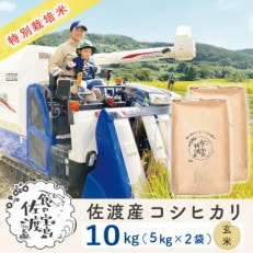 佐渡島産コシヒカリ 玄米10Kg(5Kg×2袋) 特別栽培米