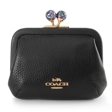 COACH - 皮革零錢包 (黑)