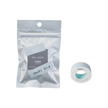 【KING JIM】TEPRA LITE 熱感式標籤薄膜自黏膠帶 15mm 煙燻藍