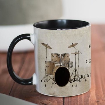自由瘋狂的架子鼓樂手陶瓷馬克杯 音樂吧咖啡馬克杯 朋友禮物水杯