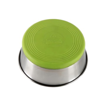 SUPER 休普 不銹鋼止滑碗 碗體加厚 底部矽膠止滑墊 17.5*20.8*7cm  粉綠  1個