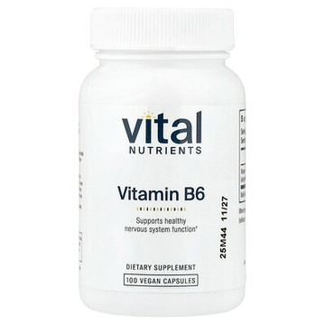 Vital Nutrients, 維生素 B6，100 毫克，100 粒全素膠囊