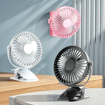 USB夾子粉色迷你桌面小風扇宿舍靜音電風扇可充電戶外風扇【北歐家居生活】