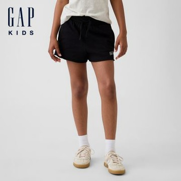 【GAP】兒童 Gap 圖案法式毛圈鬆緊短褲-黑色/麂皮藍/玉米黃/新款米白/櫻草粉(898082)