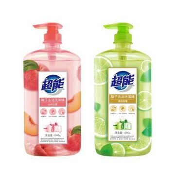 超能 離子去油洗潔精(清新檸檬/白桃去腥)1000g