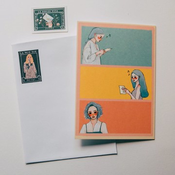 讀字 A6卡片 含貼紙信封