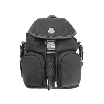 Moncler 尼龍壓釦雙口袋迷你斜背包(黑)