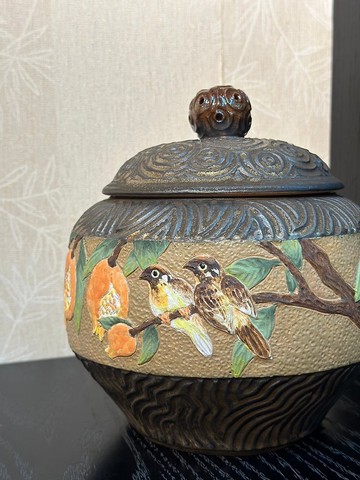 手工刻花__花鳥茶倉浮雕系列