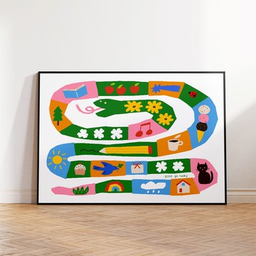 藝術印刷品/蛇/插畫海報A3,A2