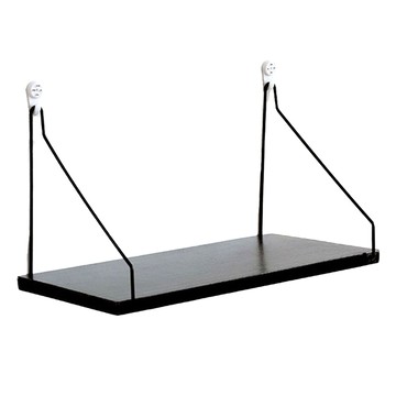 ZZ3838 免打孔牆上置物架 附安裝工具 黑色 (含無痕掛勾x2)  簡約款小款(15 x 14 x 30cm)  1層