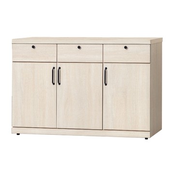 文創集 希克4尺三門三抽餐櫃/收納櫃(三色可選)-121x40x81cm免組
