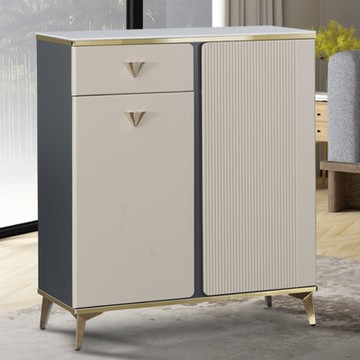 文創集 亞琳貴族風2.7尺岩板二門低鞋櫃-81x35x101cm免組