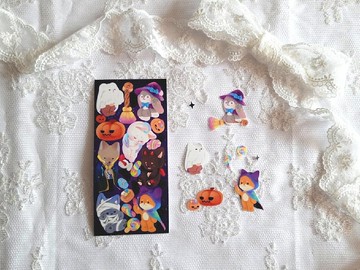 萬聖節 - 可愛動物印章貼紙 (hirin)