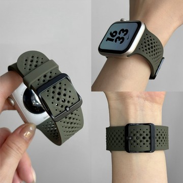 隔日達🚀洞洞矽膠錶帶 適用Apple Watch S11 10 9 8 SE3 蘋果錶帶 舒適透氣 iwatch替換腕帶