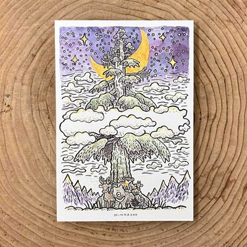 在地好朋友明信片－撞到月亮的樹