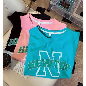 小眾寬松百搭上衣女ins夏季潮牌字母涂鴉印花男女同款純棉短袖t恤