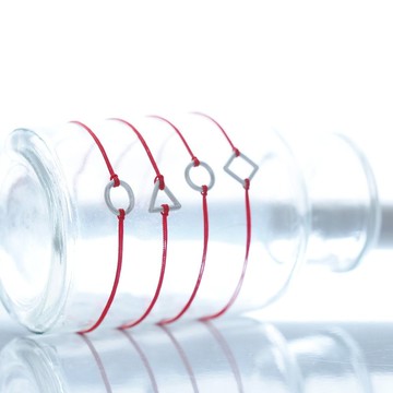 紅色 幾何圖案 繩編 手鍊 925銀