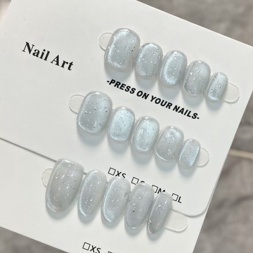 𝕌ℕ𝕀𝕂𝕆𝕆現貨+預售☆冰透氣泡水☆新款爆閃 玻璃珠 晶石貓眼 手工穿戴甲 穿帶甲 手工指甲