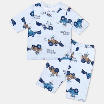 韓國 Mellisse - 韓製輕薄透氣7分袖家居服(無螢光棉)-挖土機