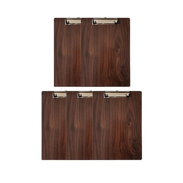 今日的空間 咖啡廳風格木質A4板夾  5個  胡桃木色