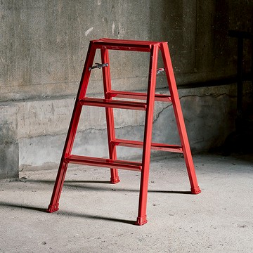輕量鋁合金三步梯/折疊梯-多色可選 磚紅