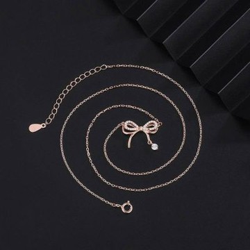 MoonDy 情人節禮物 韓國項鍊 女生項鍊 電玫+納米防氧化保護,足銀 項鍊女 061