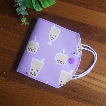 口罩暫存套/口罩收納套=台灣印象=QQ珍奶=紫