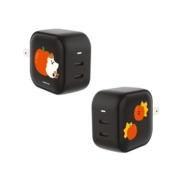 【插畫家聯名】周氏喵喵蘋果喵喵GaN 45W Type-C雙孔充電頭