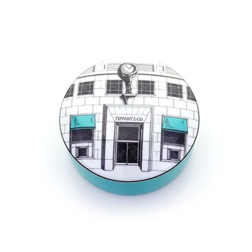 Tiffany&Co. 蒂芙尼 第五大道 瓷質 圓形首飾盒