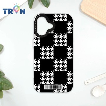 TRON iPhone 16 格子千鳥紋 防摔太空載具殼 透白 軟硬 手機殼