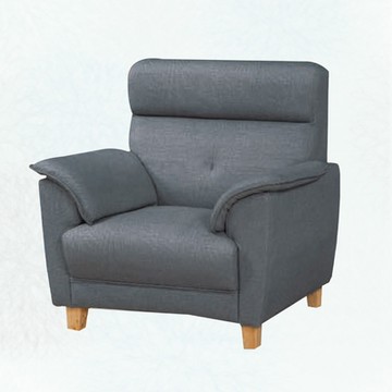 文創集 帝舵灰耐磨皮革單人座沙發椅-106x86x103cm免組