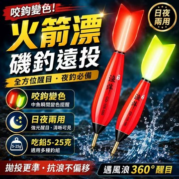台灣現貨熱銷🏍️火箭漂大物魚漂電子夜光漂日夜  電子浮標 磯釣長標 磯釣路亞鋼絲漂 浮標 短標 路亞餌 假餌 抗流標